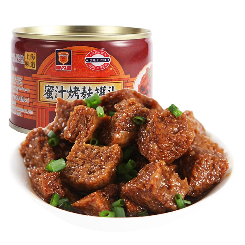 【上海特產 3罐裝】梅林 蜜汁烤麩罐頭 3 罐