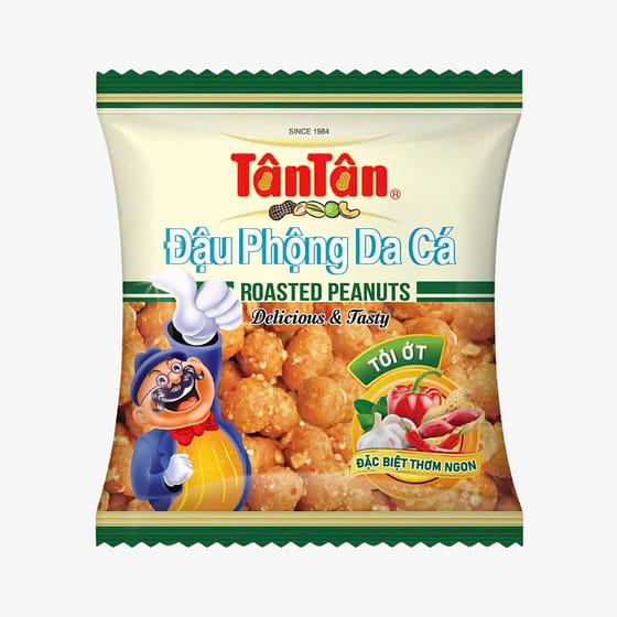 weee_snack_[Tan Tan] Spicy Garlic Fish Skin Peanut 14g 1 count