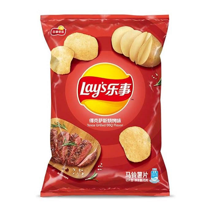 Lays Potato Chips (Texas Grilled BBQ Flavor) 70 กรัม