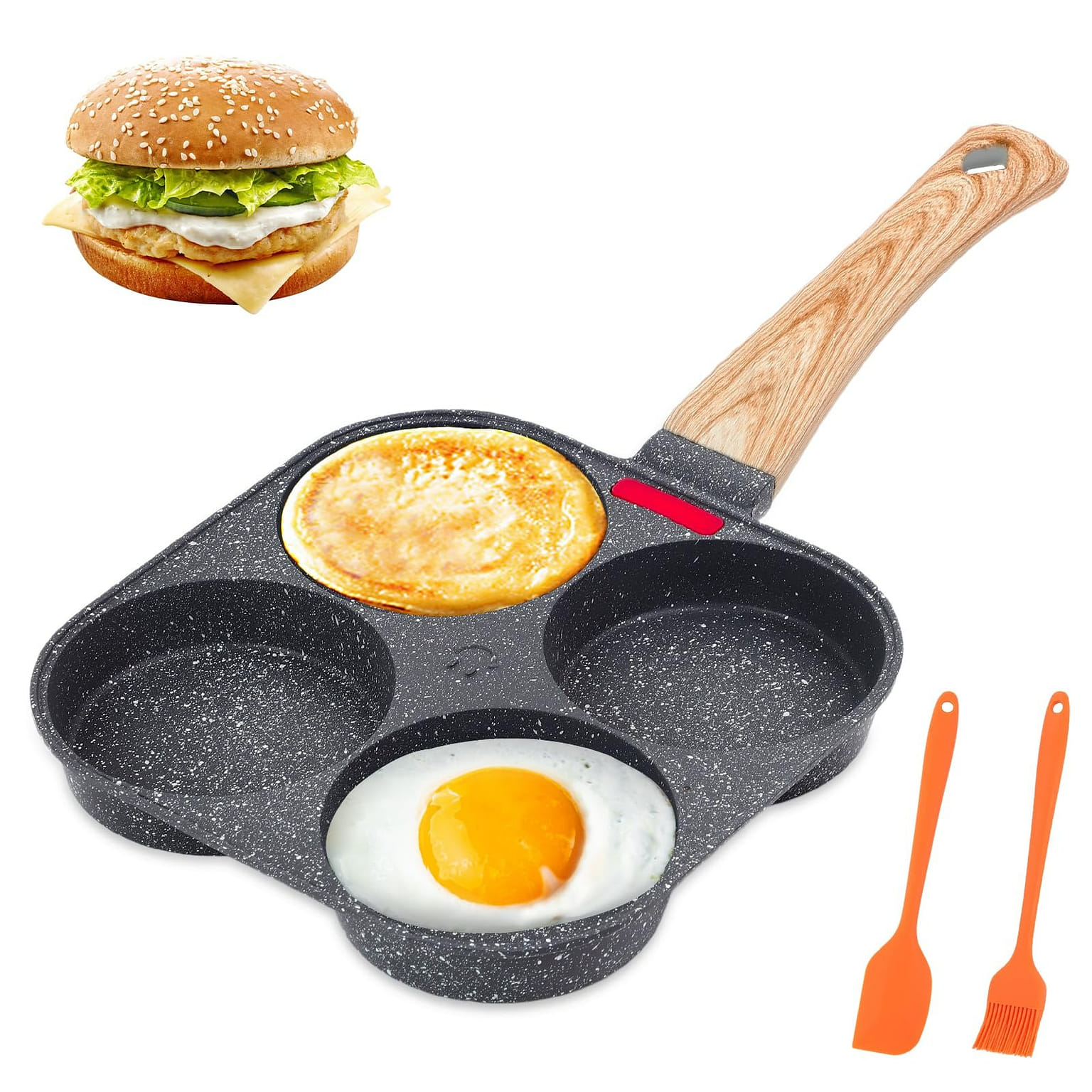 4-Cup Egg Pan Nonstick, Aluminum Omelette Pan 1 each