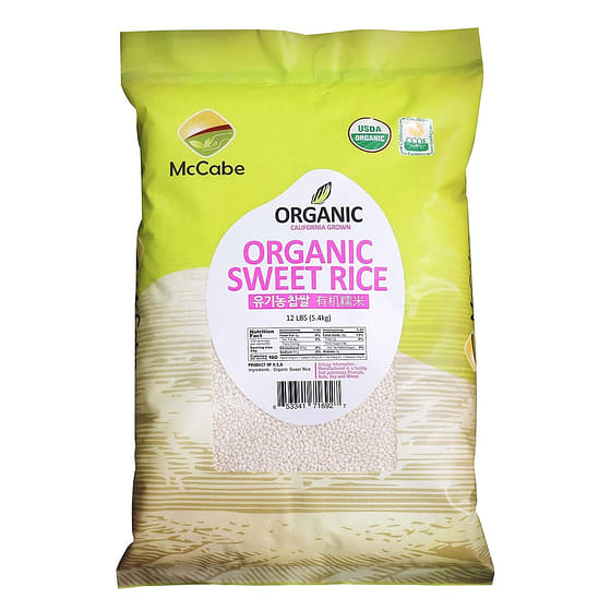 weee_dried_McCabe Organic Sweet Rice 12lbs - Glutinous Sticky Rice | Gluten Free & GMO 12 lb