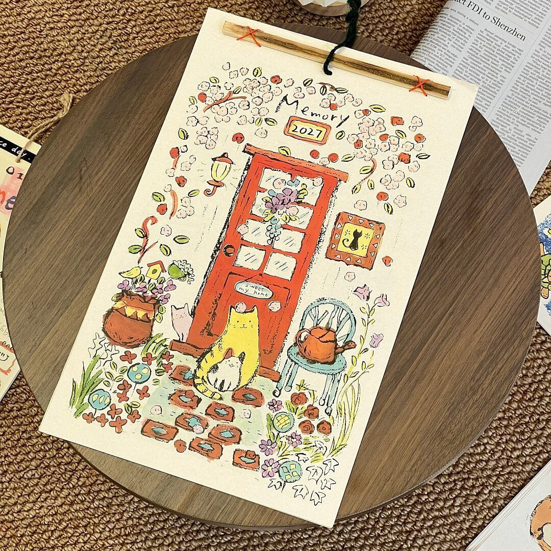 2027 Calendar Handmade Paper Doodle -M 1 each