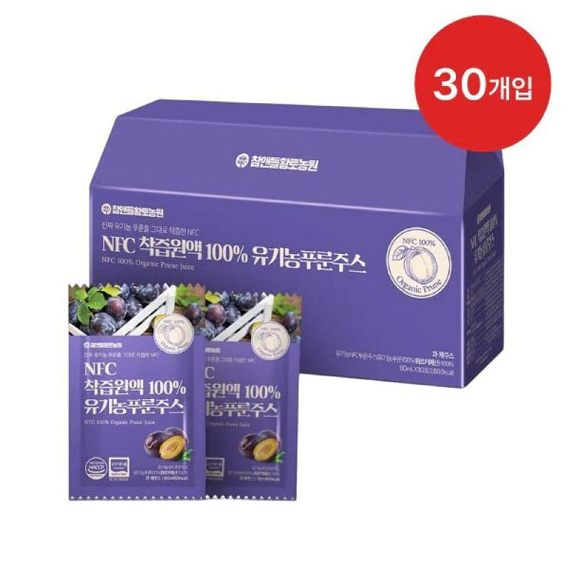 [참앤들황토농원] NFC 유기농 푸룬주스 (80ml x 30개입) 80 밀리리터