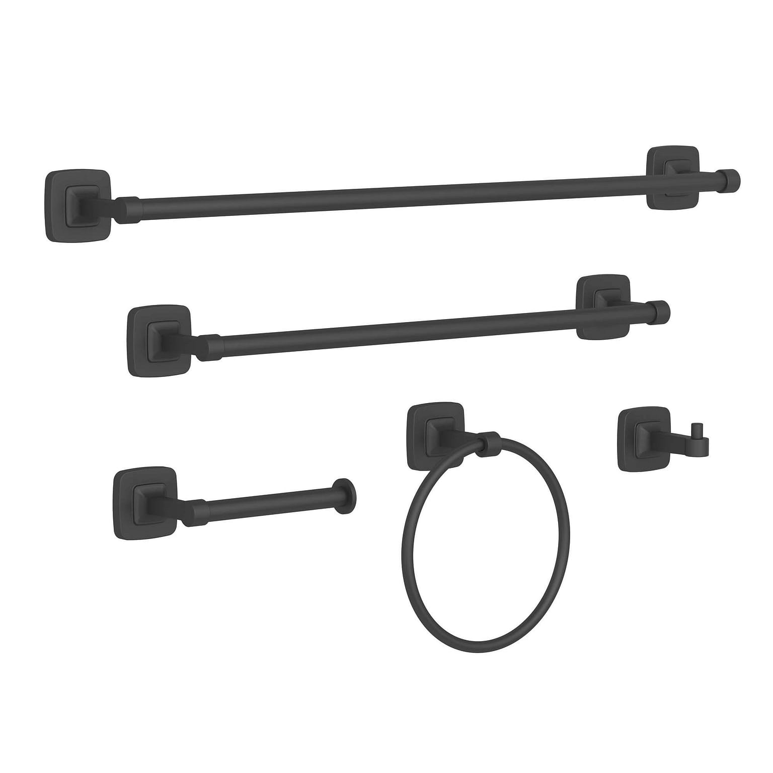 5-Piece Bath Hardware Set with Towel Ring/Bar Toilet Paper Holder Hook in MB 2.56 ปอนด์