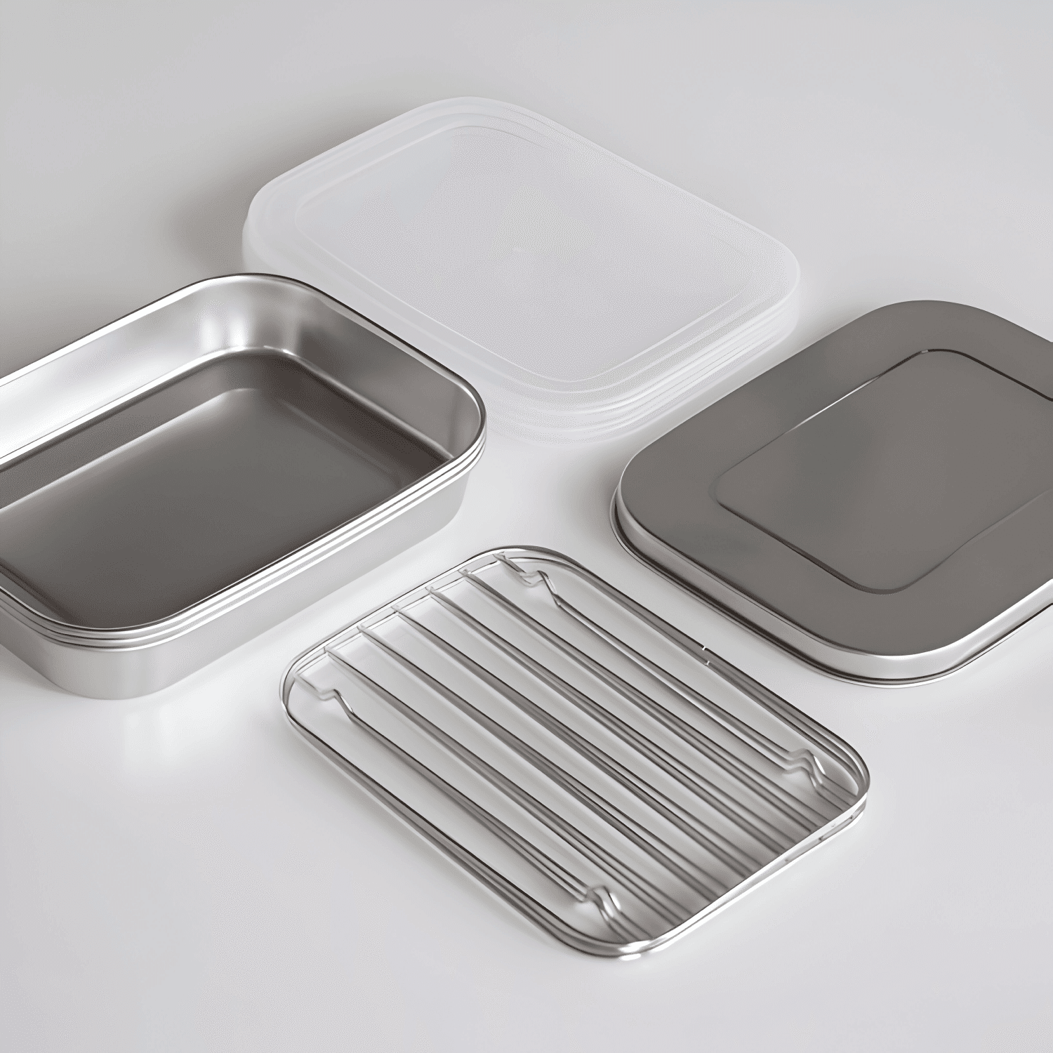 Shimomura Stainless Steel Trays, Oil Drain Racks and Lids (Set of 3, 10 Pieces) 1 ケース