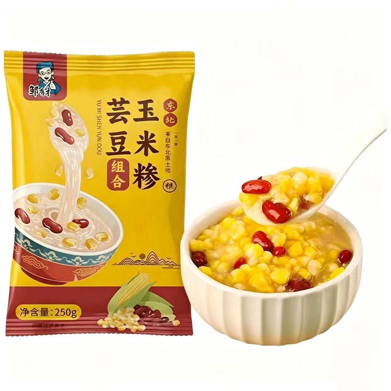 Zou Youcai Corn Grits and Kidney Beans Mix 250g 1 pack