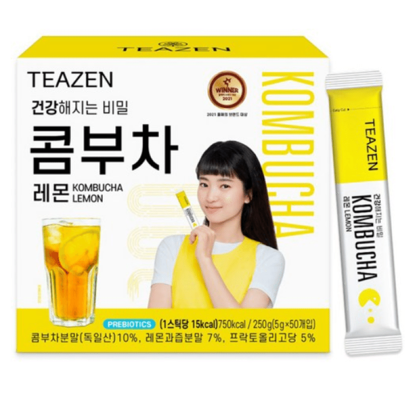 [한국 직배송] 티젠 콤부차 레몬 5g, 50개입, 1개 250 그램