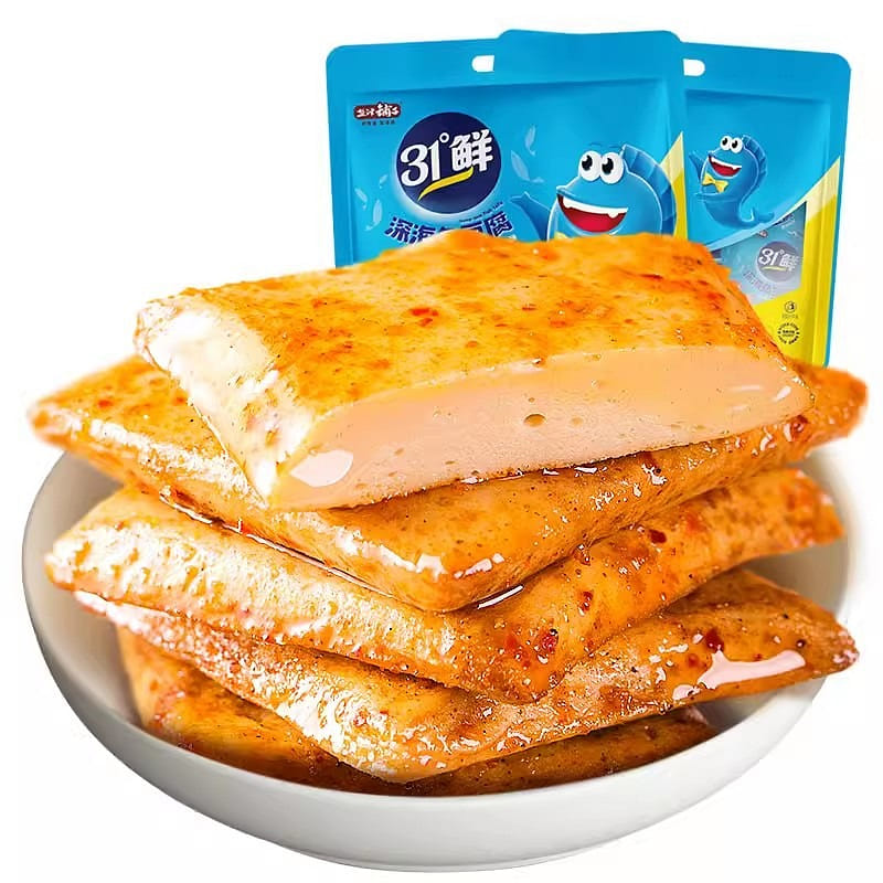 Yanjin Shop Fish tofu - Original Hunan dry bean snacks 30 packets 1 hộp