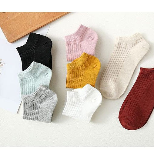Macaroon Color Cotton Leisure Breathable Low-Cut Women's Socks-Light Green 2 อัน