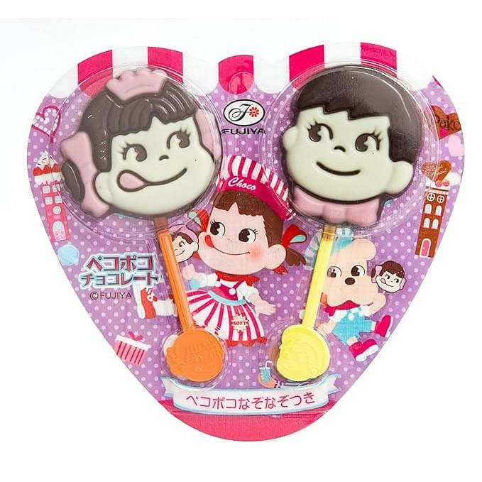 Fujiya Pekopoko Chocolate Lollipop 0.85oz 1 개
