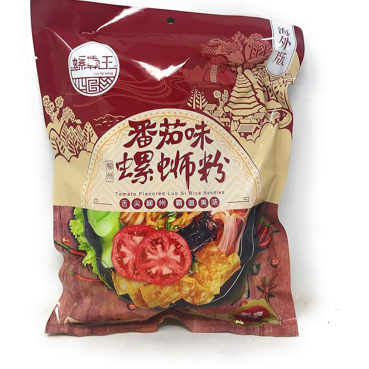 螺霸王新品螺螄粉，番茄味螺螄粉 ,螺螄米粉（306 克） 1 包，美國倉庫發貨，包郵 306 克