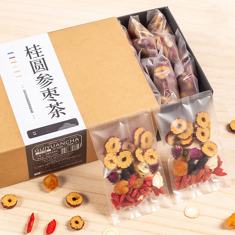 禾康 人参红枣桂圆枸杞茶补气养血10g*20包 200 克