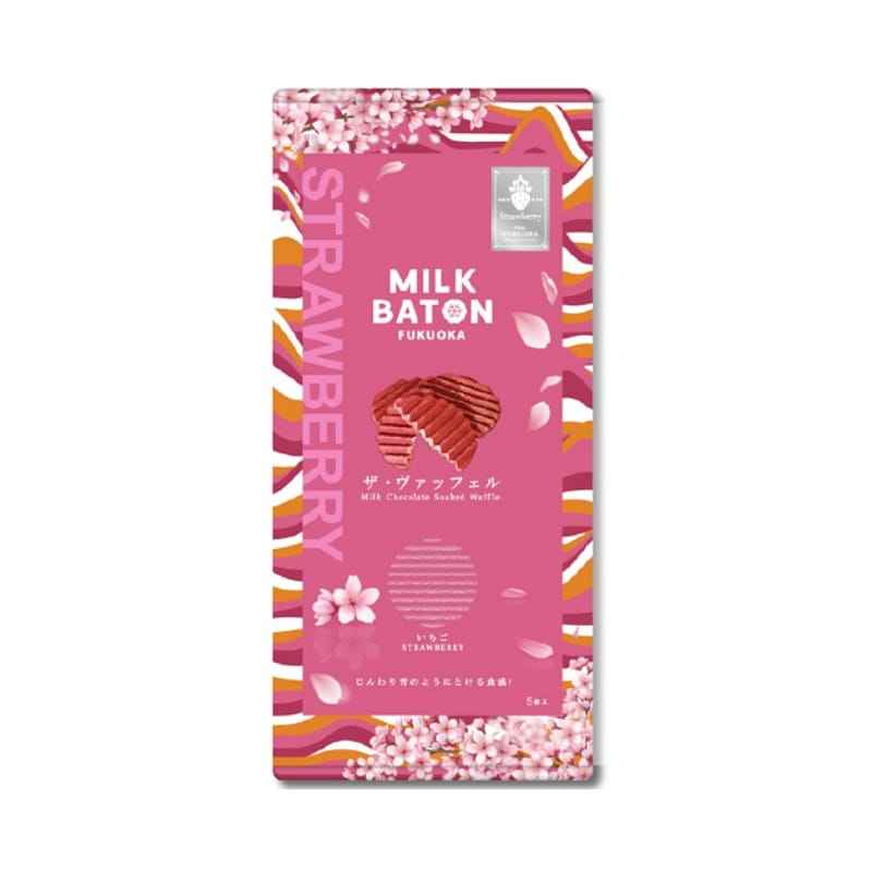 MILK BATON The Waffle Strawberry 5 pcs 1 box