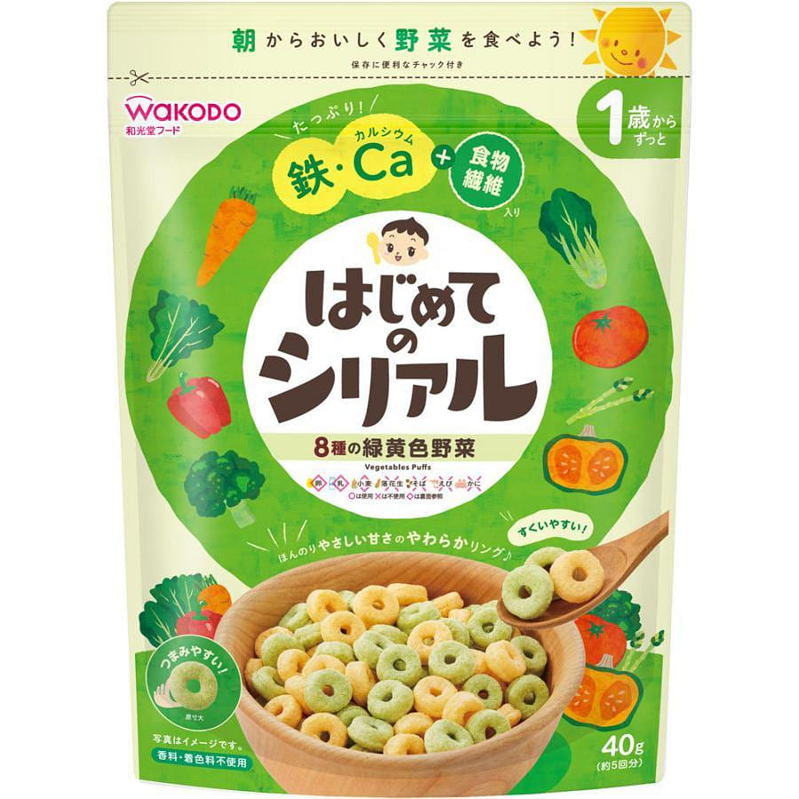 Wakodo Cereal Green and Yellow Vegetables 40g 1 개