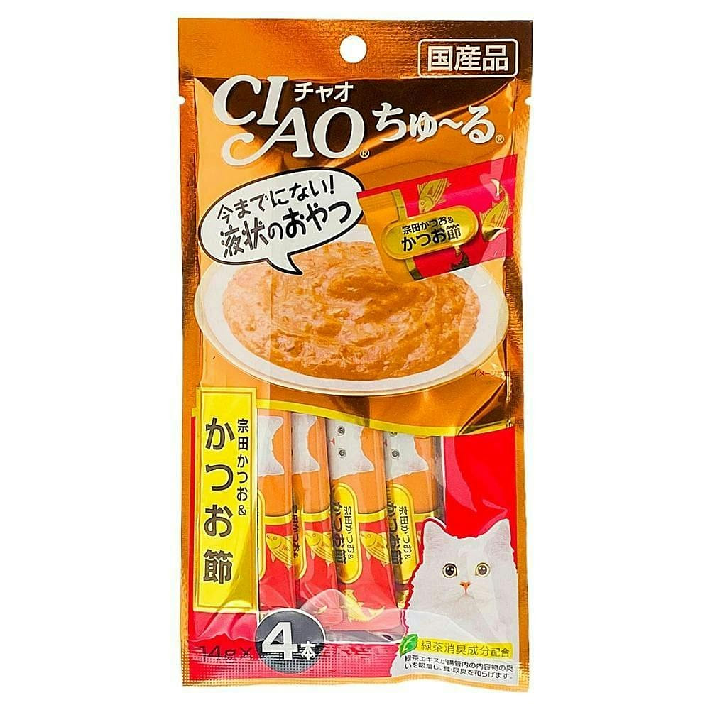 INABA Ciao 猫条 鲣鱼干 4条装 56 克