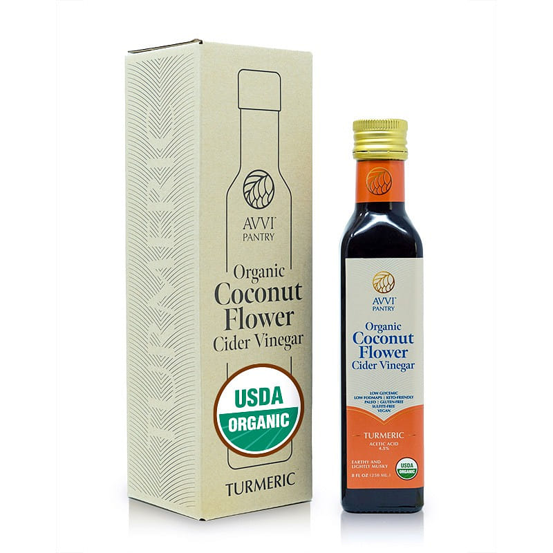 Avvi organic coconut flower cider vinegar (turmeric) 8 ออนซ์