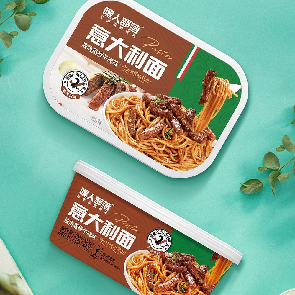 Hey people, tribal spaghetti, spaghetti with strong passion, black pepper, beef 4 count