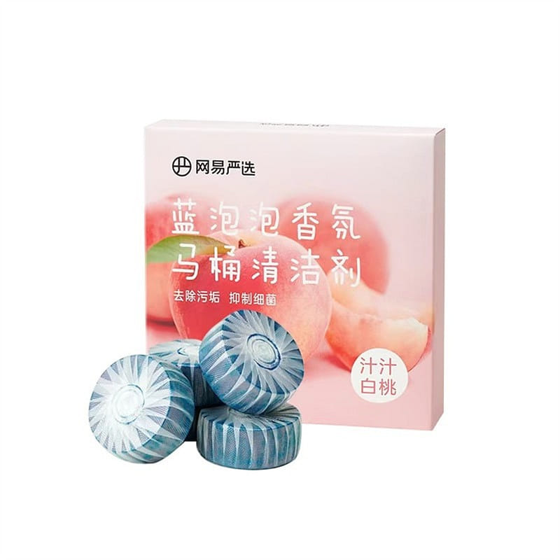 Blue Bubble Toilet Bowl Cleaner Juicy White Peach 4 phần