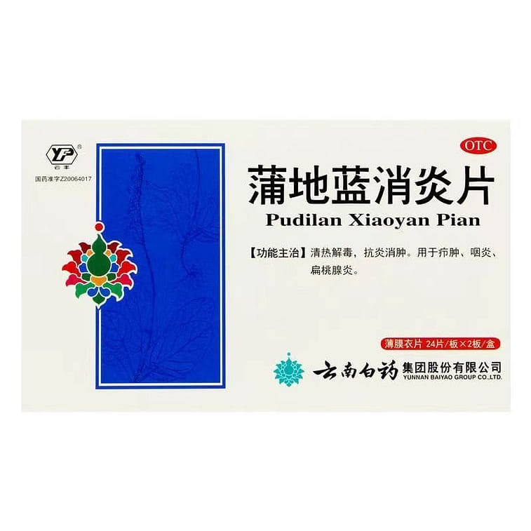 Yunnanbaiyao Pudilan Anti-inflammatory Tablets 48 Pills 1 케이스