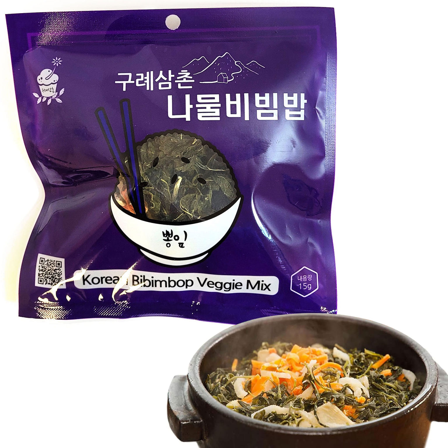구례삼촌 비빔밥 나물 믹스, 뽕잎나물 1-2인용 1 박스