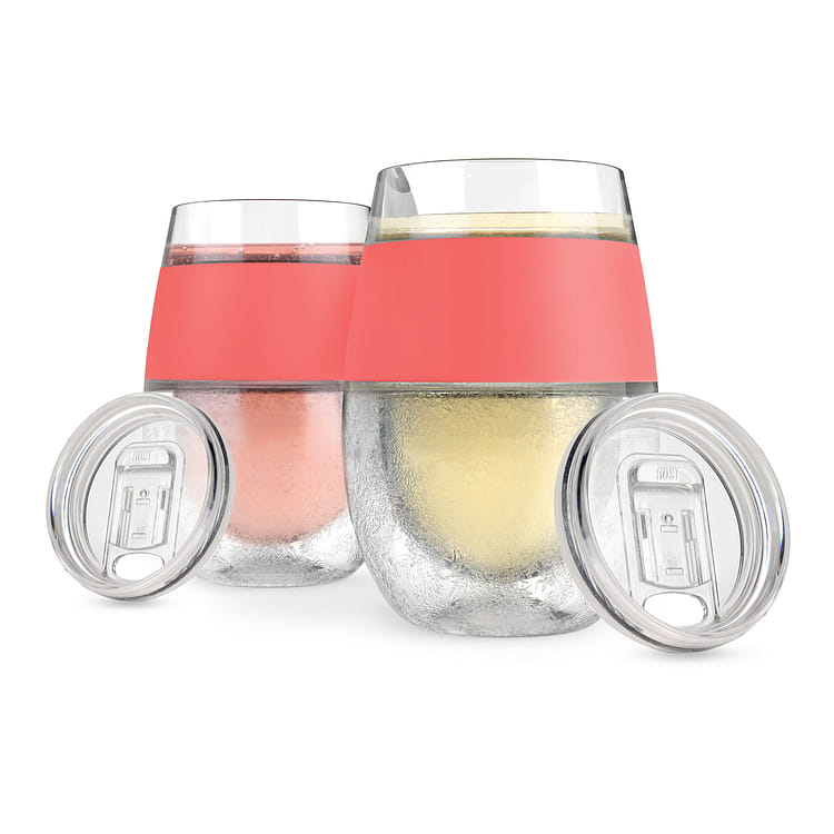 Get Host Cooling Wine Freeze Cup with Lid, Set of 2 Plastic Double Wall  Insulated Wine Tumbler Freezable Drink Vacuum Cup with Freezing Gel, Wine  Glasses for Red and White Wine, Gift