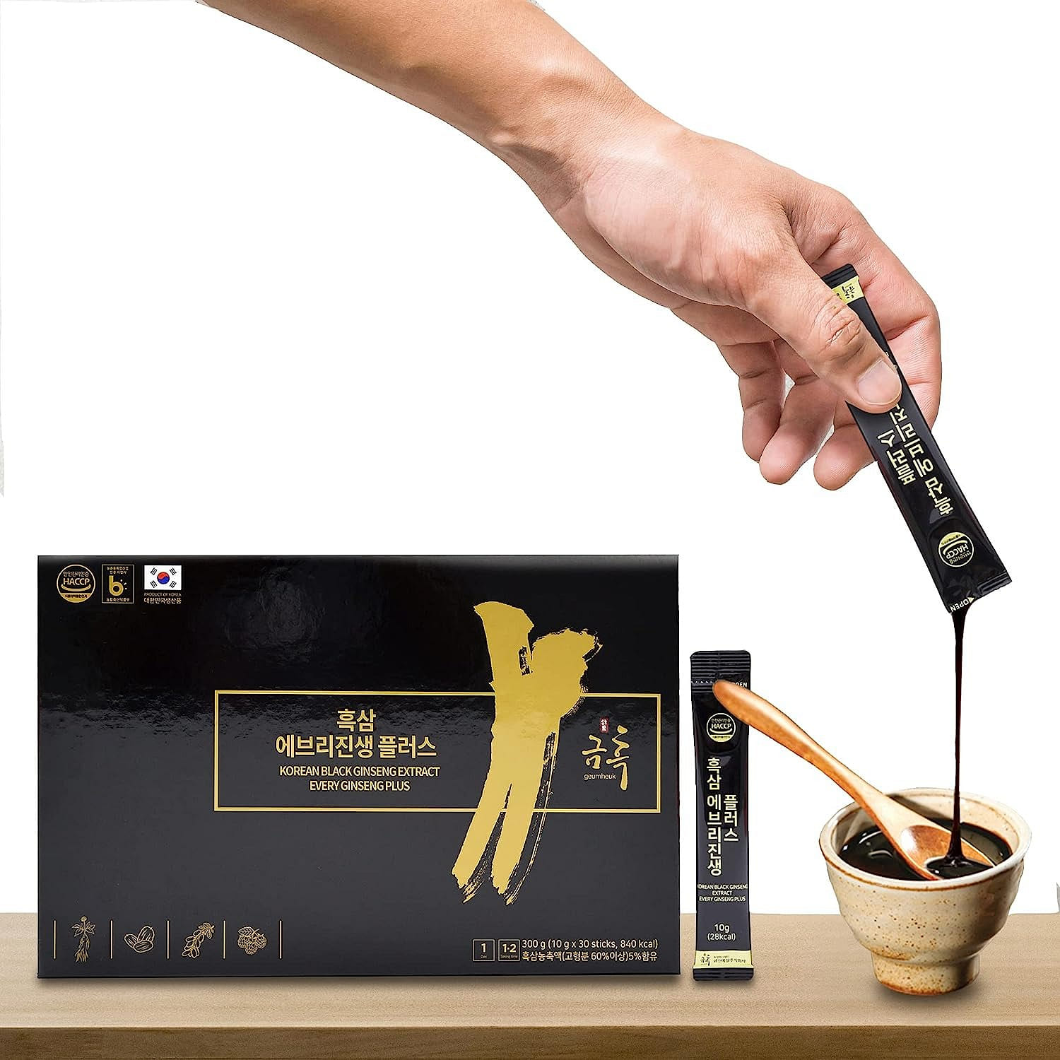 GeumHeuk Korean Black Ginseng Extract Every Ginseng Plus. 10g X 30 Stick Pouches 300 มิลลิลิตร