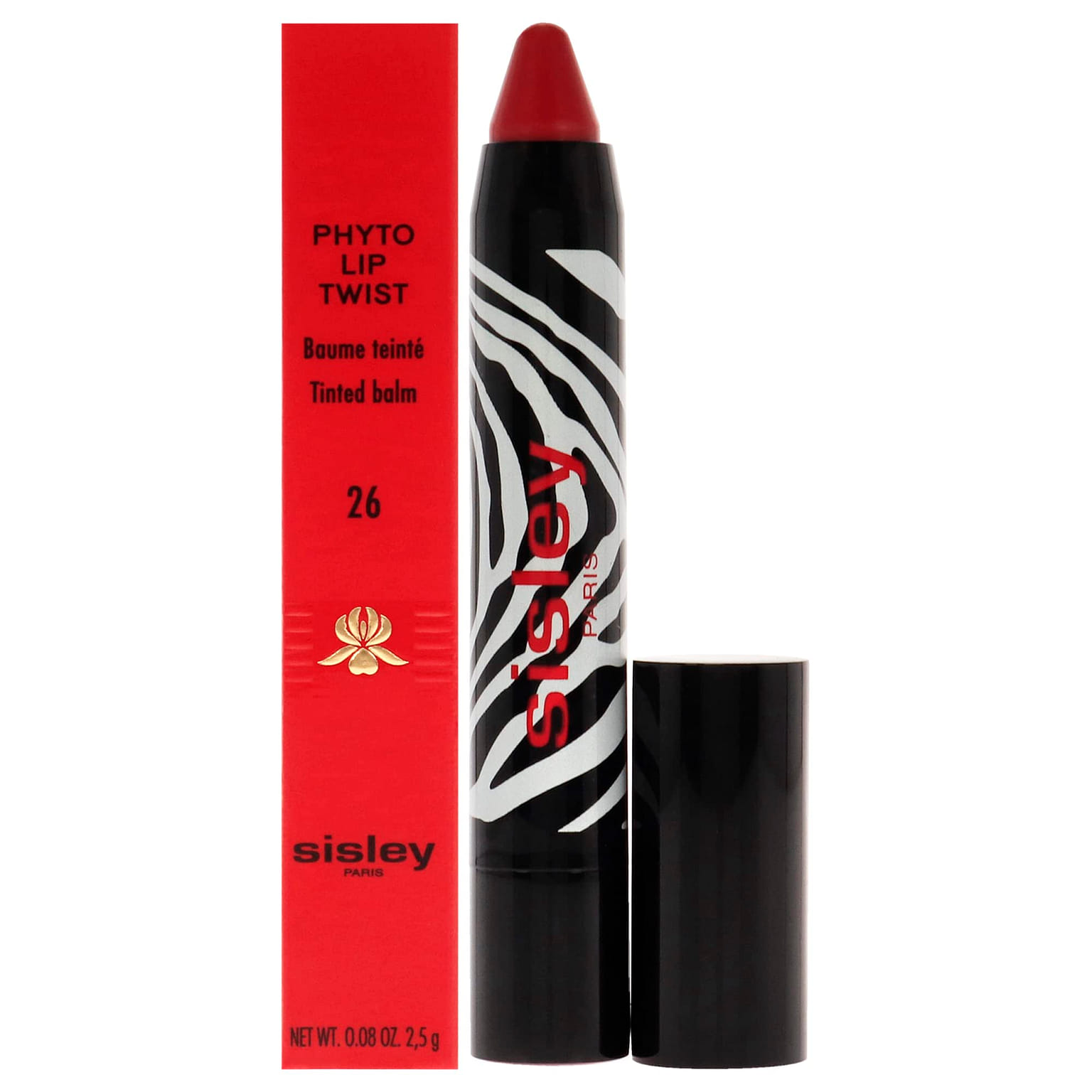 Sisley Phyto Lip Twist # 26 True Red 0.08 oz / 2.5 g 2.5 그램