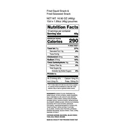 Fried Squid Snack & Fried Seaweed Snack 16.9 oz