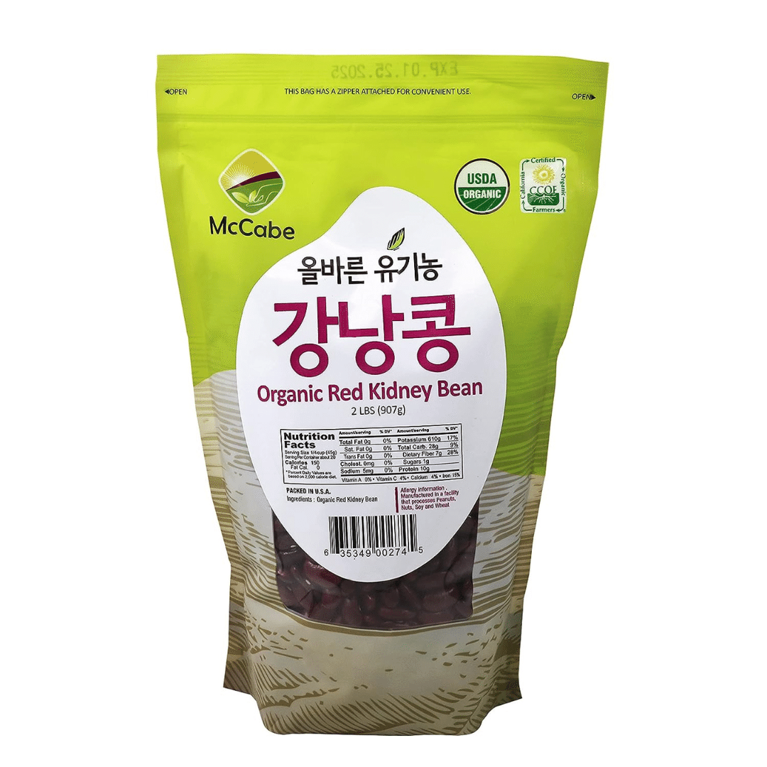 McCabe Organic Dark Red Kidney Bean, 2 lb (32 oz), USDA & CCOF Organic Certified 2 ปอนด์