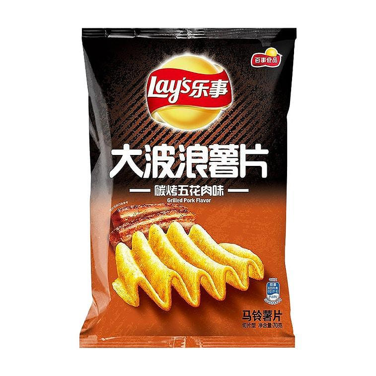 Lays Wave Potato Chips (Grilled Pork Flavor) 70 그램