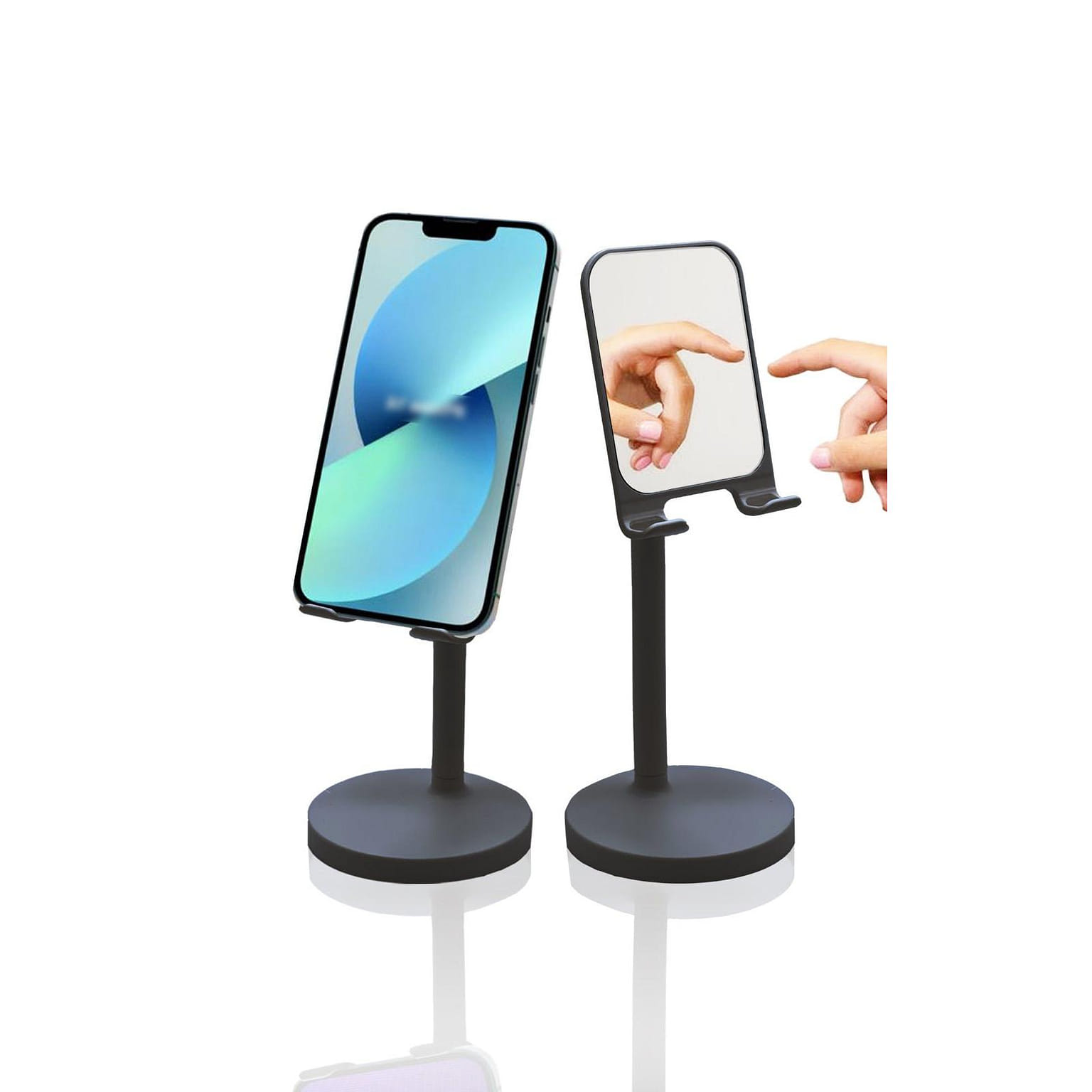 Cell Phone & iPad Stand with Mirror | Adjustable View Angle & Height BLACK 8 온스
