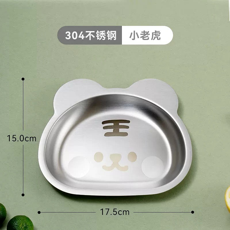 Cute Animal Stainless Steel Dinner Plate-Tiger 2 Pc 1 개