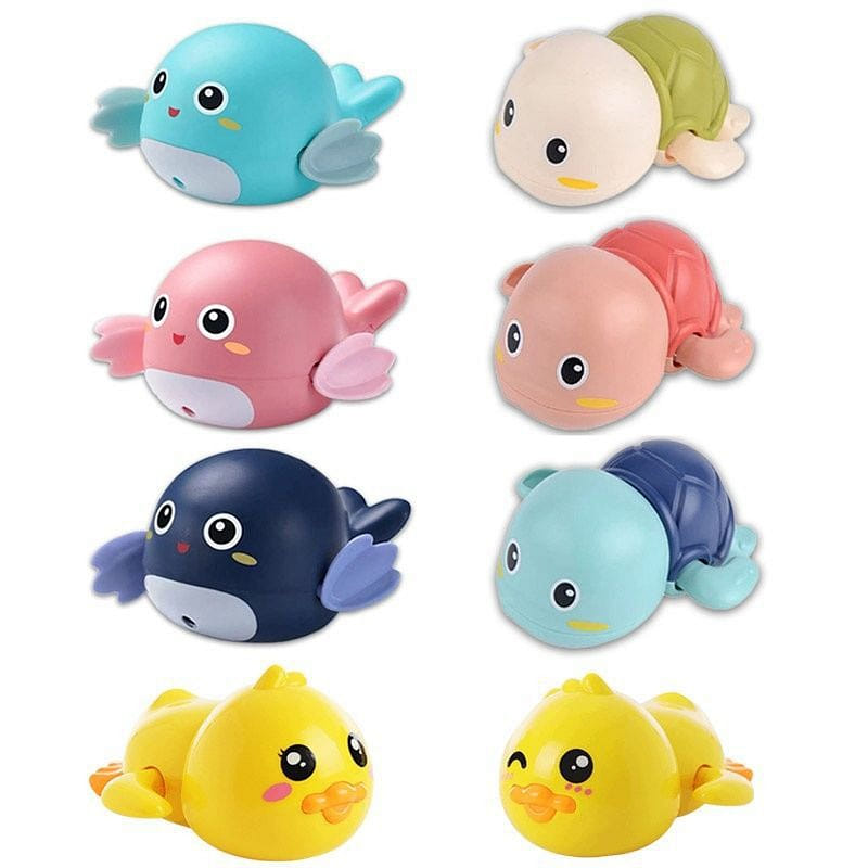 Baby Bathing, Playing in Water, Cool Game Animal Windup, Chained Children's Toys 8 ส่วน