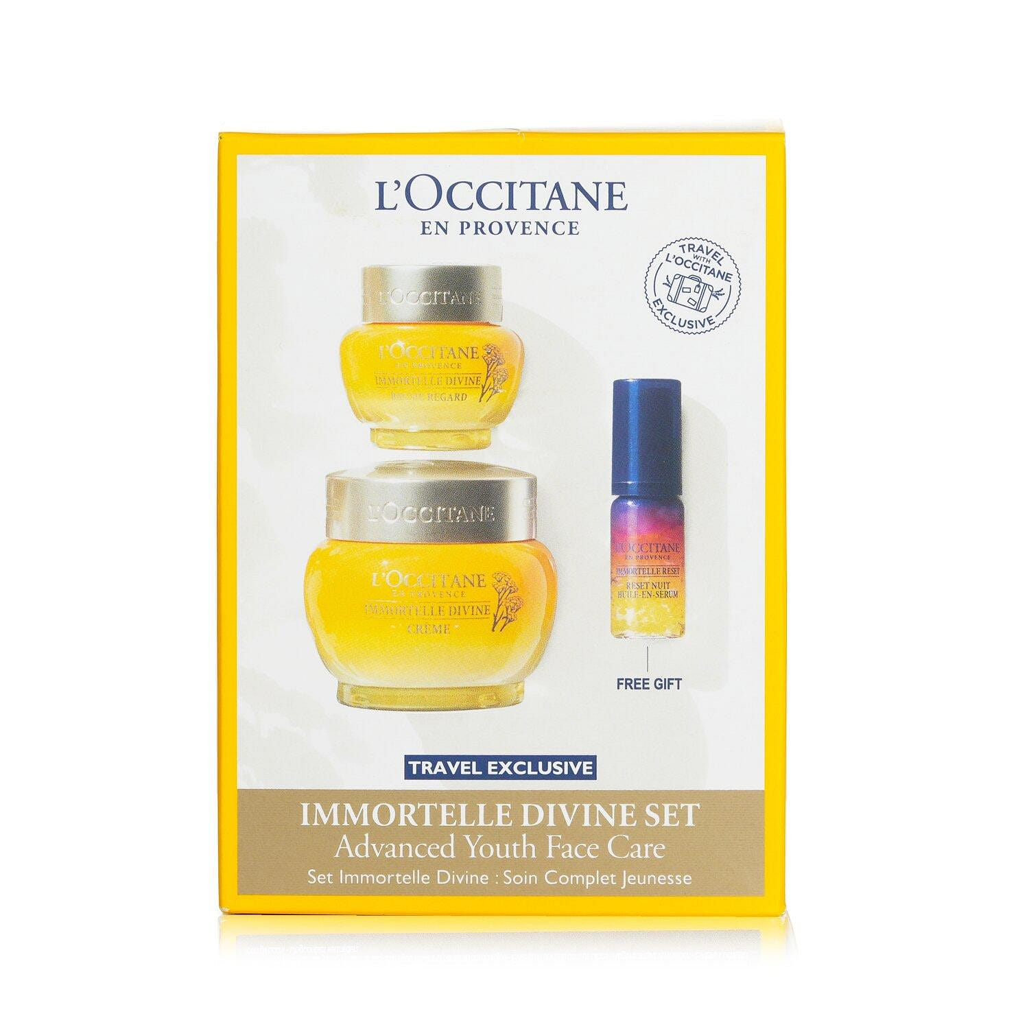 L'Occitane Immortelle Divine Set: x Divine Cream ml + x Divine Eye Balm ml +  X Overnight Reset Serum ml KTDIV /  3pcs 3 個
