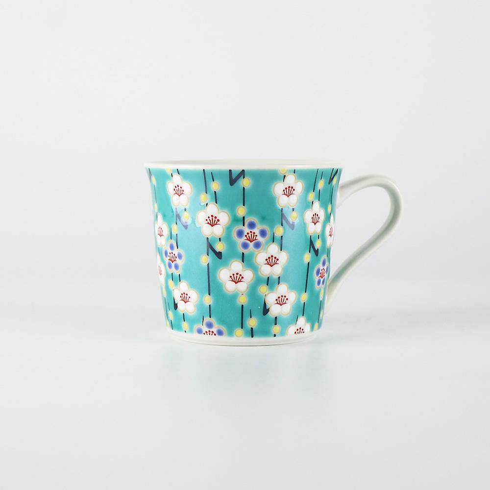 Kutani Ware Handmade Mug Cup (Plum, 3.54" x 2.91") Made in Japan 1 개입