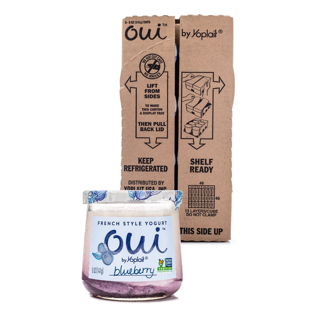 Yoplait French Style Oui Yogurt, Blueberry Flavor 8pk Case 40 oz