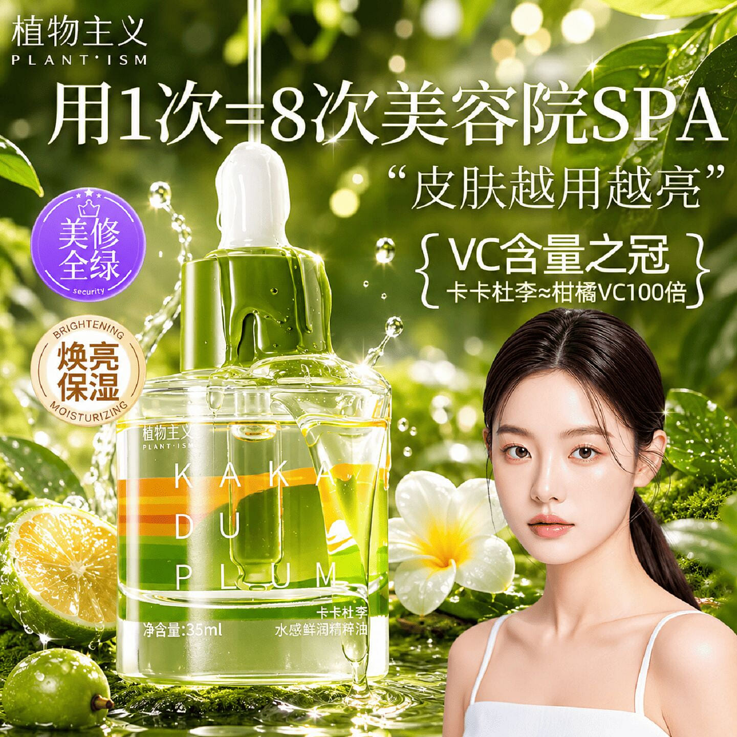 Zhiwuzhuyi เอสเซ้นซ์ออยล์ใบหน้า ชุ่มชื้น สำหรับตั้งครรภ์ 35ml 1 ขวด