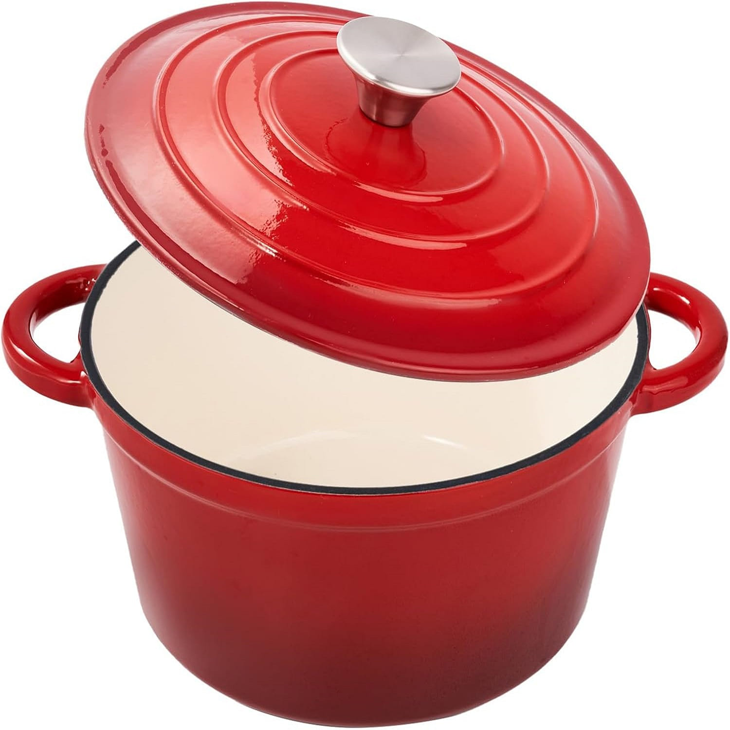 4.5 Quart Enameled Cast Iron Dutch Oven Pot with Lid, Dual Handle for Baking 1 ส่วน