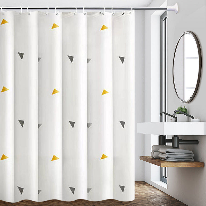 Thickened PEVA Shower Curtain for Bathroom,150*180cm,Yellow Triangles 0 ปอนด์