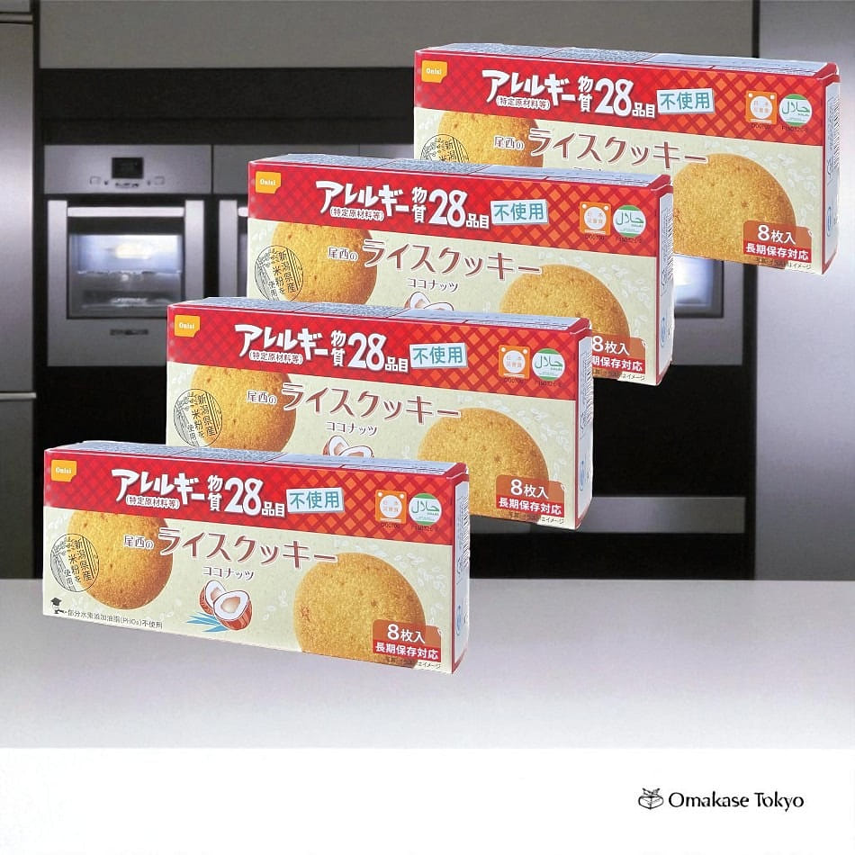 Bisai Foods Rice Cookies, Coconut Flavor 4 Boxes 330 그램