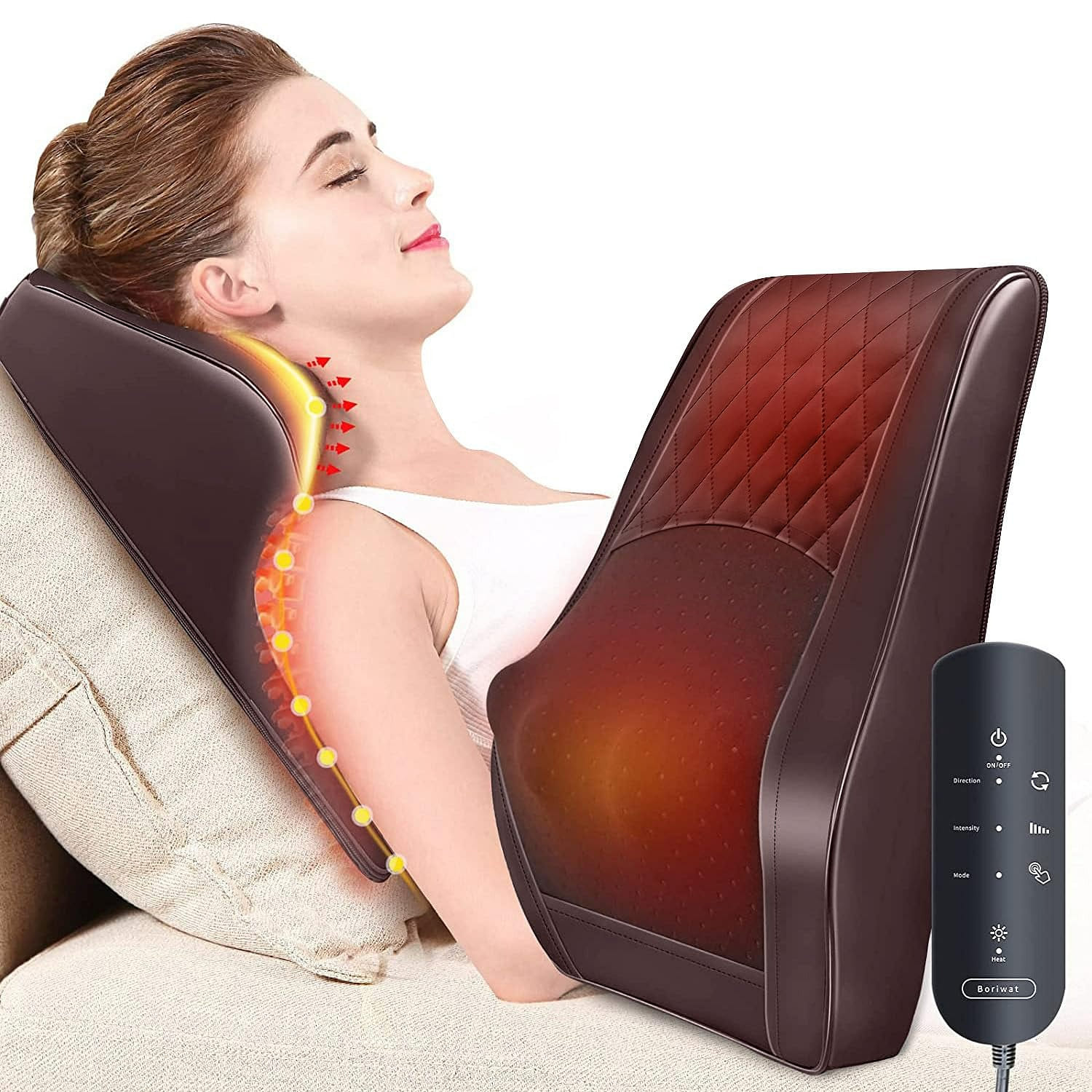 Back Massager Neck Massager with Heat, Shiatsu Massage Pillow for Pain Relief 1 ส่วน