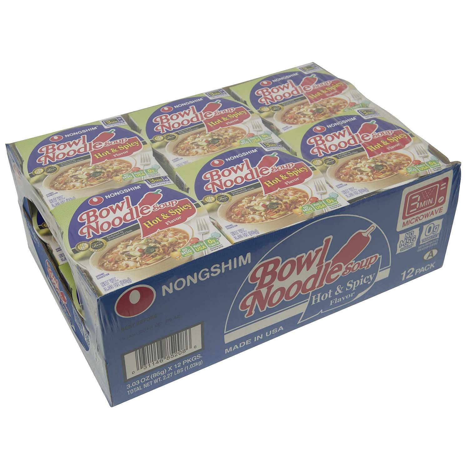 Nongshim 사발면, 얼큰하고 매운 소고기맛 12팩 1 개