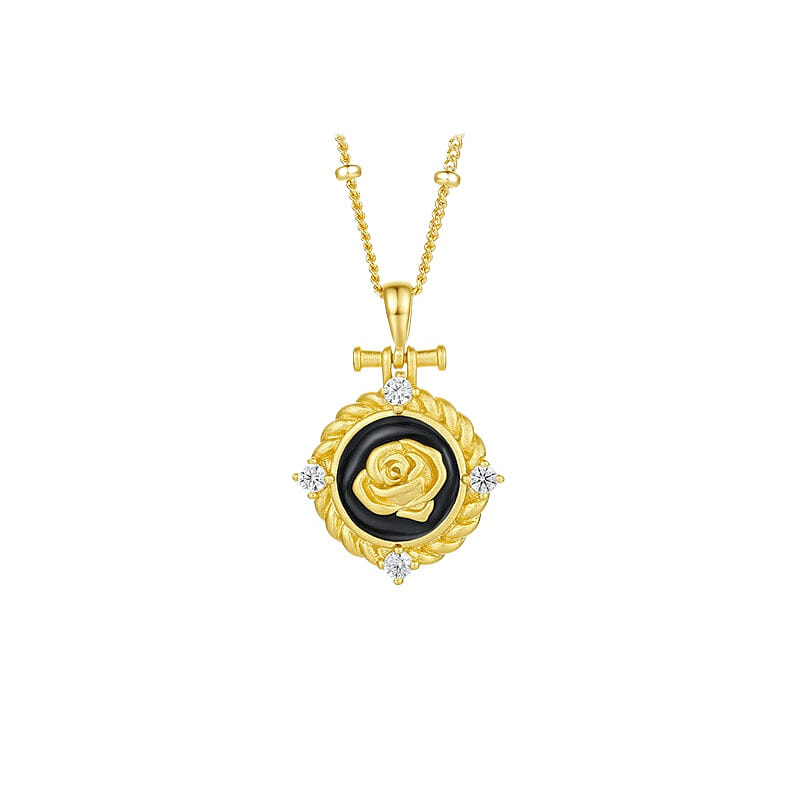 Necklace, female seal, rose pendant, 40+5cm 1 box