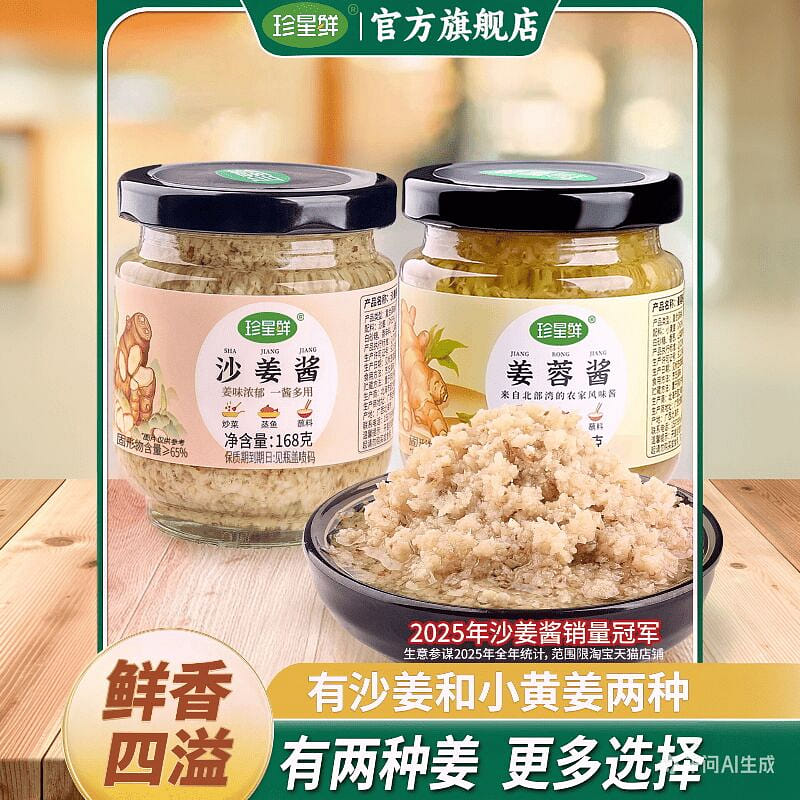 珍星鲜姜蓉酱168g*1地道广式白切鸡蘸料 168 克