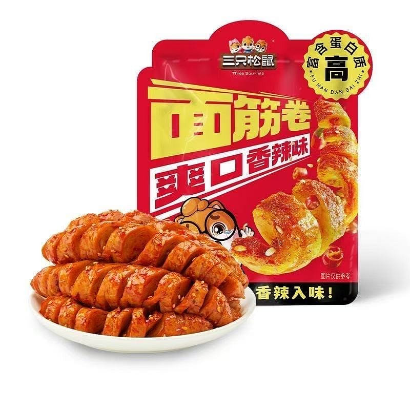 三只松鼠香辣面筋卷辣味豆干休闲解馋零食经典小吃 250 克