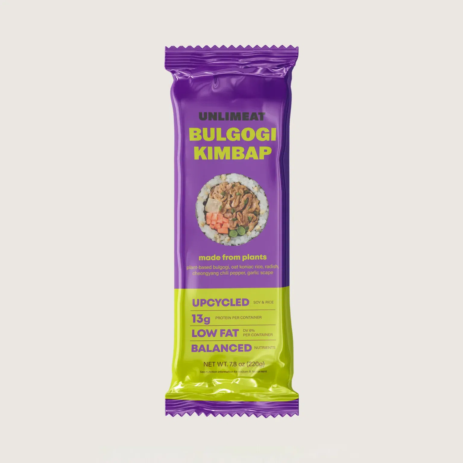 VEGAN Bulgogi Kimbap (Frozen) (1 roll) 220 g 1 개