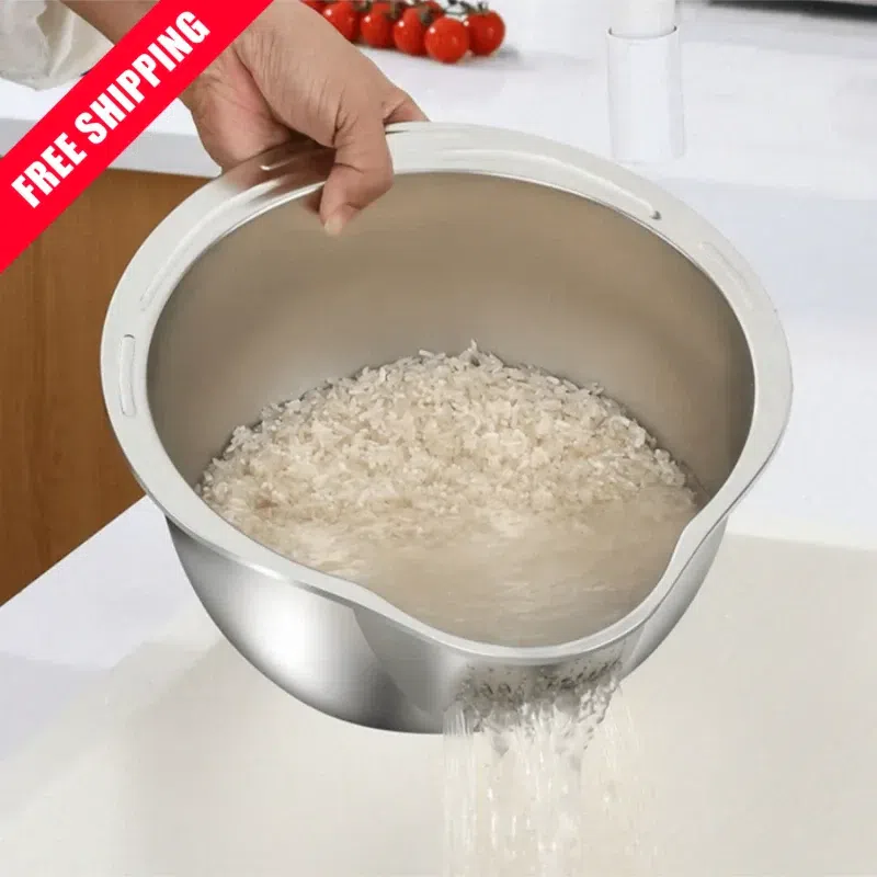 Stainless Steel Rice Washer Bowl 1 count