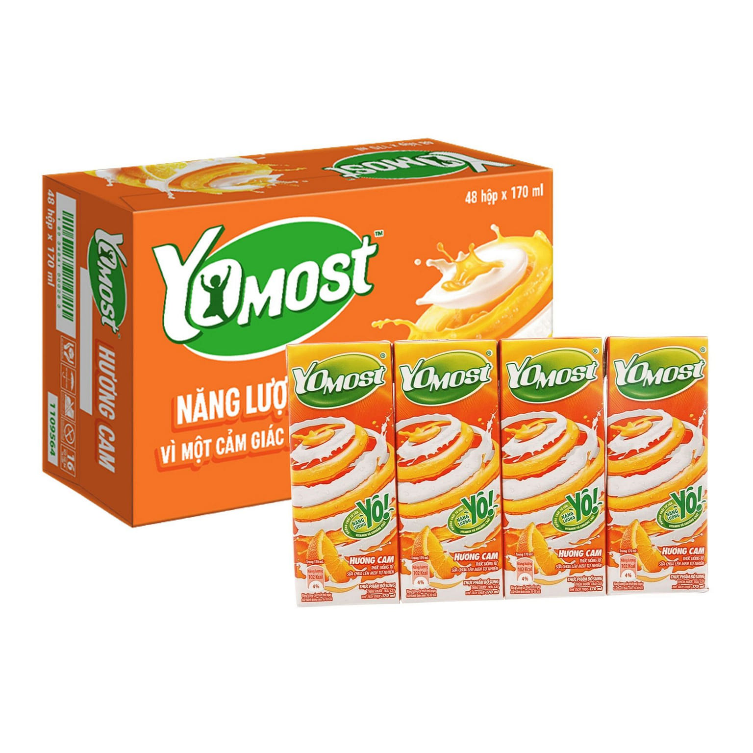 [YOMOST] Yogurt Drink Orange Flavor - Box of 48 x 170 ml