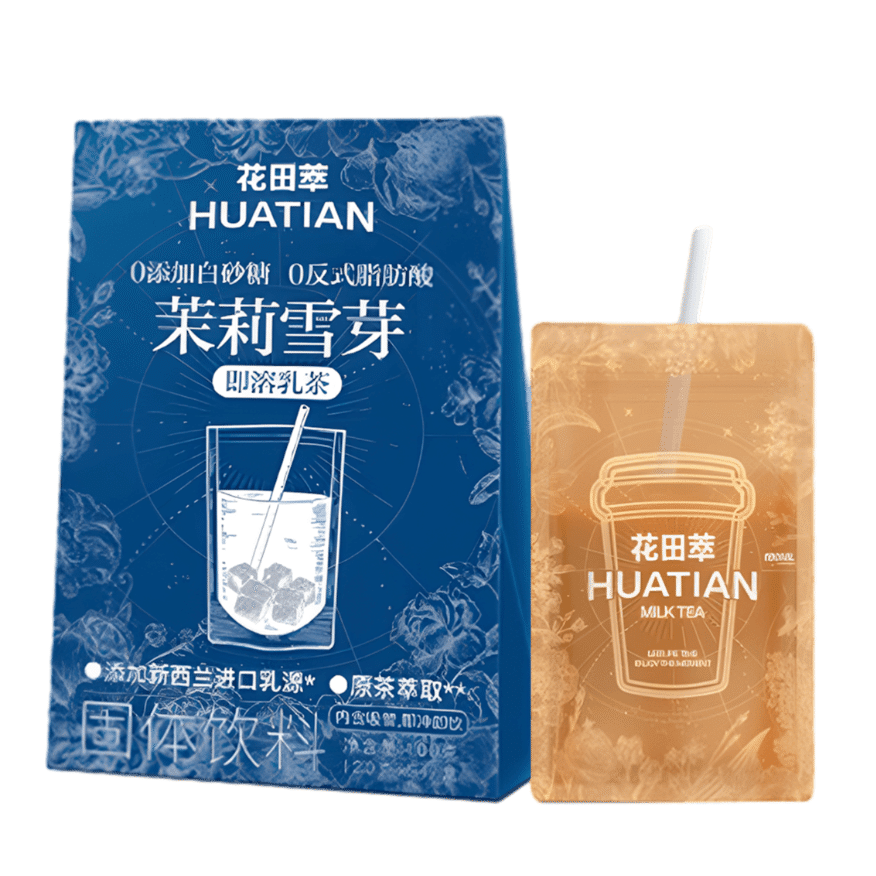 HUATIAN Jasmine Snow Bud Instant Milk Tea 3.53 oz 100 그램
