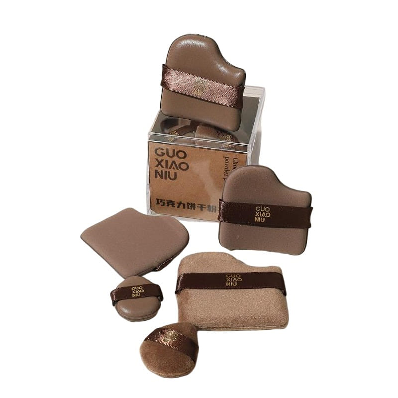 GUOXIAONIU Chocolate Biscuit Powder Puff 6 count